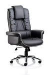 Chelsea High Back Soft Black Leather Executive Office Chair with Arms