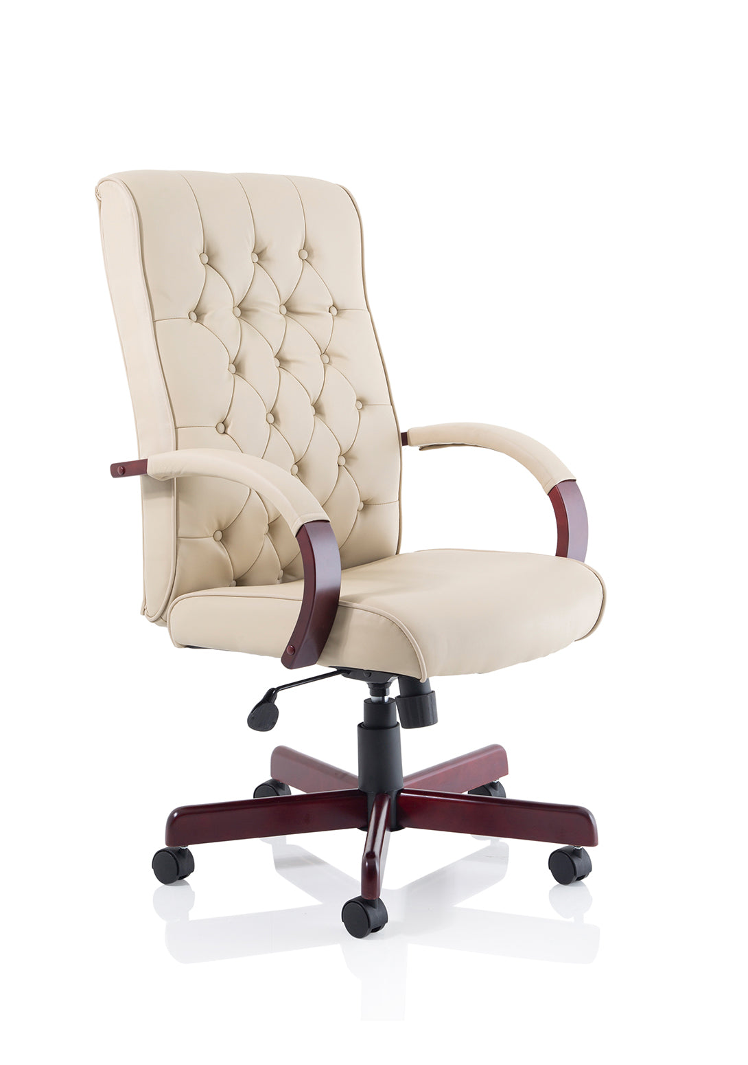 Chesterfield Leather Executive Chair Cream