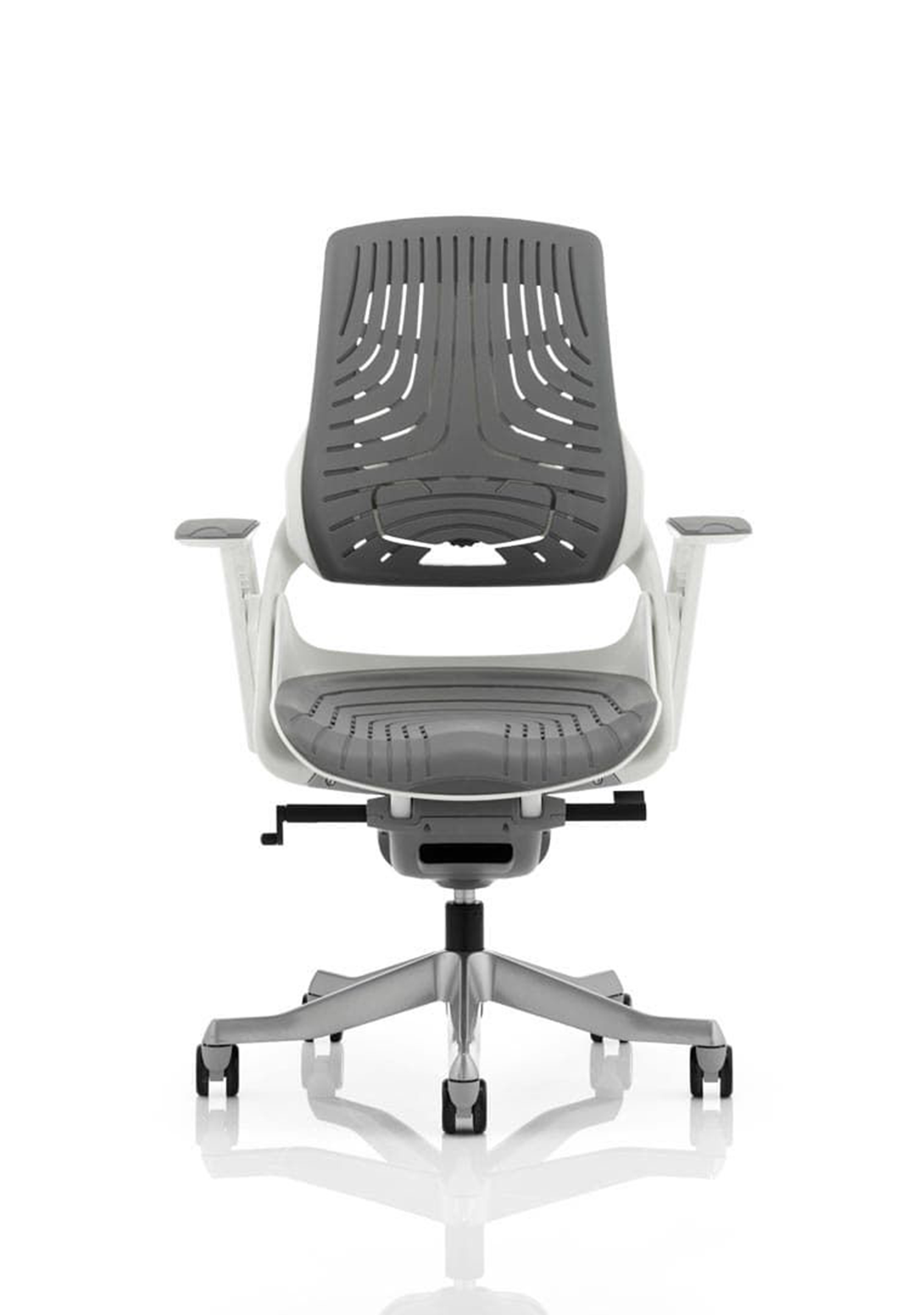 Zure High Back White Shell Executive Office Chair with Arms