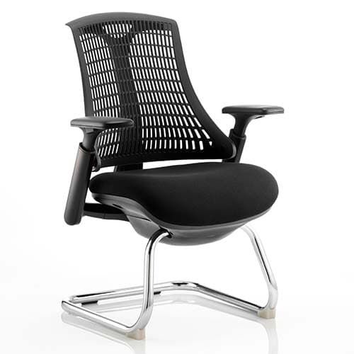 Flex Medium Back Cantilever Visitor Chair Black Frame with Arms