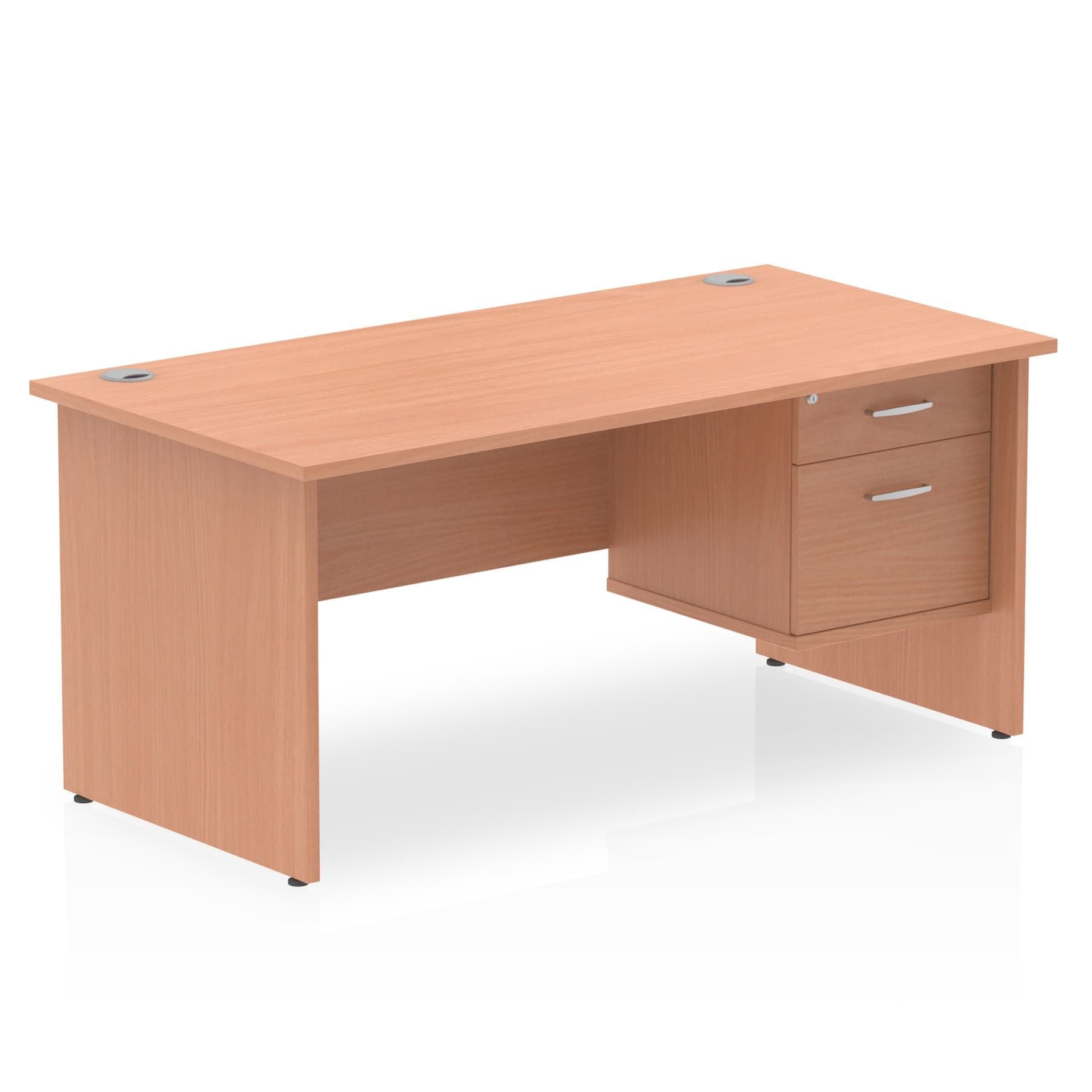 Impulse Panel End Straight Desk With Single Fixed Pedestal